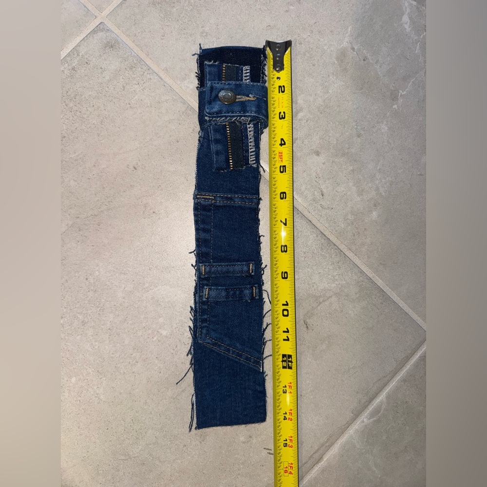 Dark Blue Denim Tie with square tip